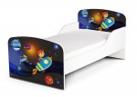 Kinderbett 140x70 cm mit Matratze Thema: Raumfahrt