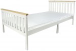 Cama blanca MILANO PINE 200x90 de madera con un cómodo colchón