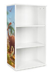 Librería blanca con estilo - OSLO - 3 estantes - Dinosaurios jurásicos