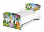 Kinderbett 140x70 cm mit Matratze Thema: Dschungel tiere II