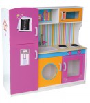 Cocina de madera para niños - Multi - con una nevera, microondas y lavadora 
