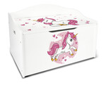 XL Caja de madera para juguetes: Unicornio rosado