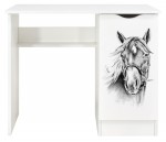 Escritorio blanco con el compartimiento - ROMA - Dibujo de caballo