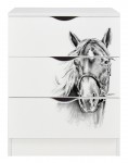 Cajonera blanca - ROMA - Dibujo de caballo