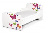Kinderbett 140x70 cm mit Matratze Thema: Schmetterlinge