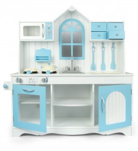 Cocina de madera para los niños - Exclusive Royal Blue - efectos de