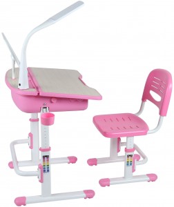 Escritorio y silla - SMART - ajustable escritorio con cajón para niños ergonómico, rosa