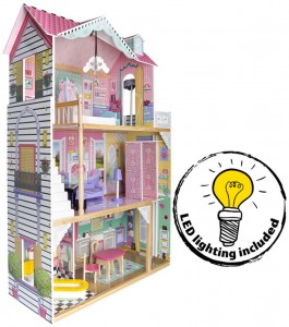 Casa de muñecas de madera - Apartamento Lujo - con un ascensor, LED + control remoto
