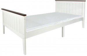 Cama de madera PARIS WALNUT 200x90 con un cómodo colchón
