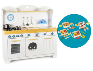 Cocina de madera para niños Saint Tropez + Caja de productos alimenticios 