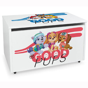 Caja de madera blanca móvil Motivo: La Patrulla Canina  - Good Pups