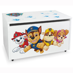 Caja de madera blanca móvil Motivo: La Patrulla Canina  - Marshall Rubble 04