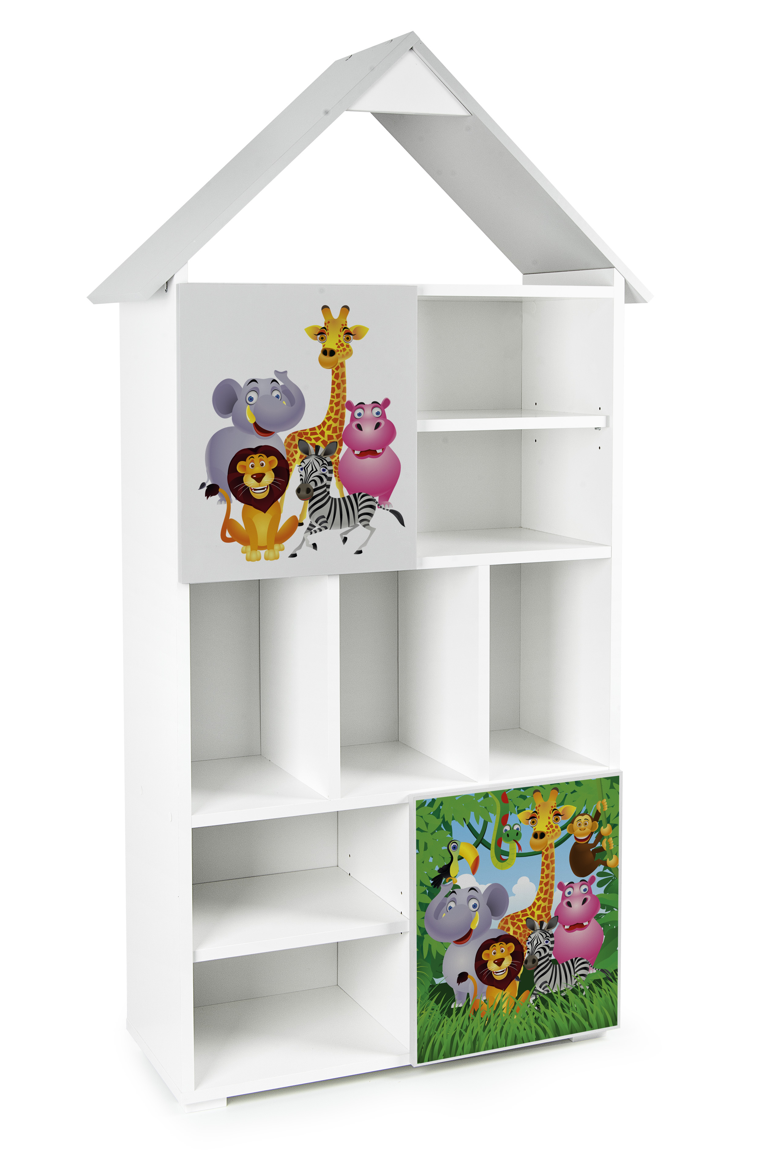 Estantería de madera para niños con estantes - SUPER CASA - Animales salvajes leomark.es