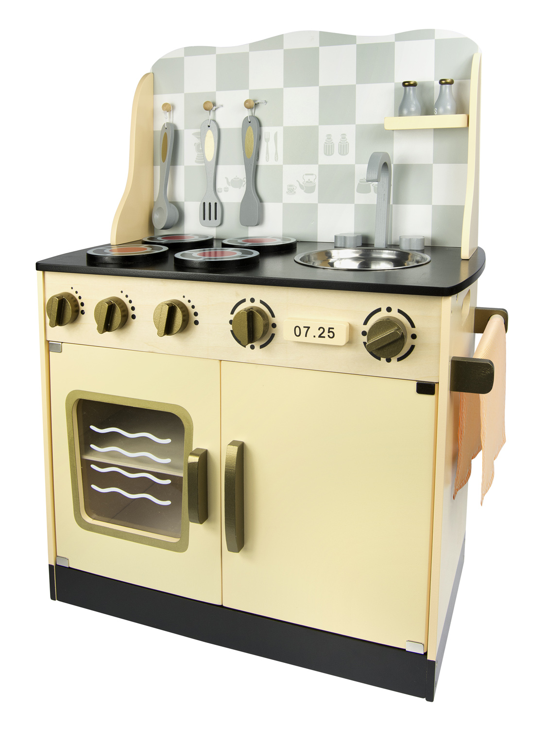Locomotora impulso valor Cocina electrónica de madera para niños - Vintage - con accesorios leomark .es