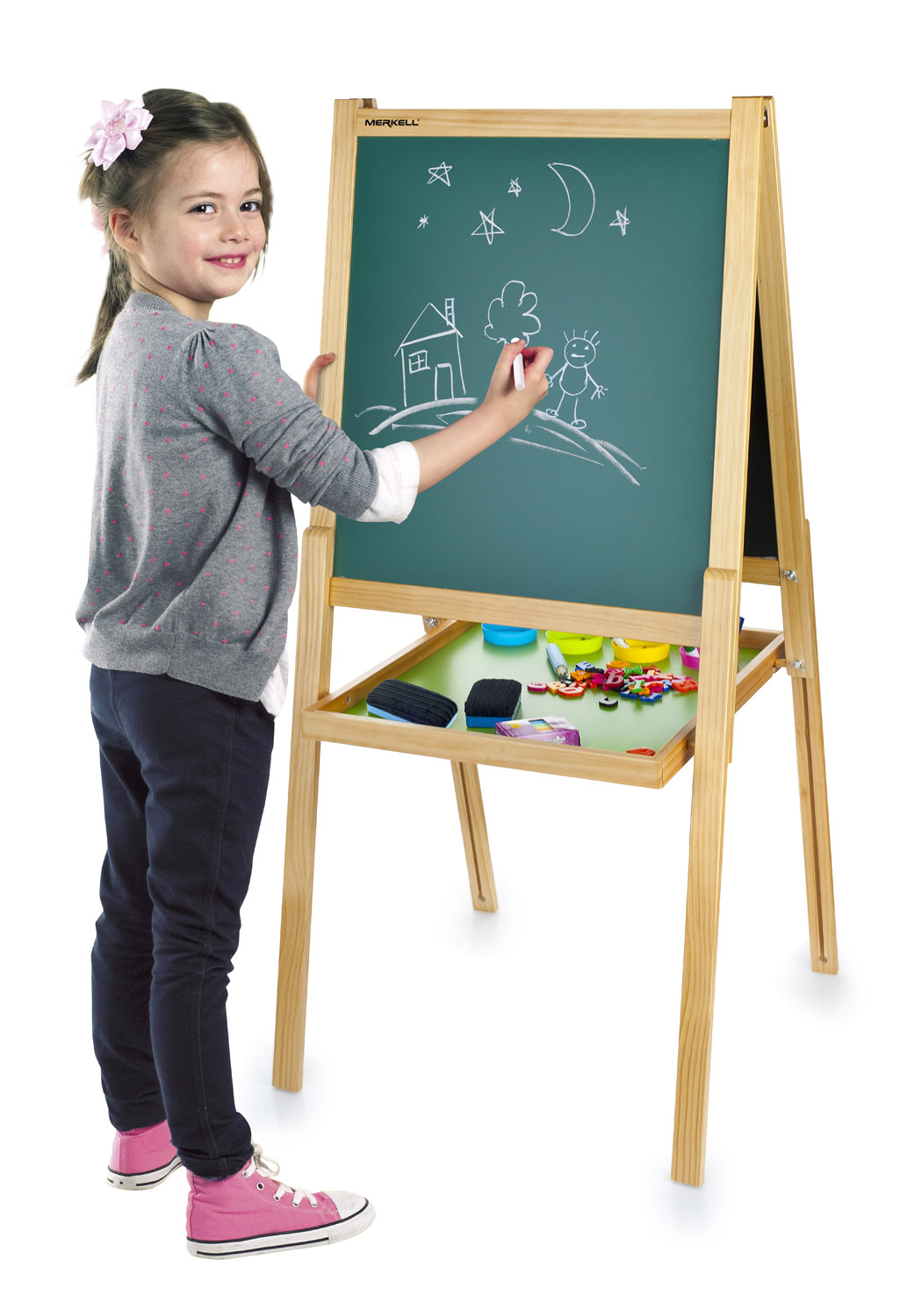 Pizarra Infantil 2 En 1 Para Pintar Pizarra Magnética De Madera Accesorios  Tablero Tablero De Dibujo Educación J…